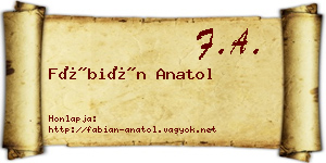 Fábián Anatol névjegykártya